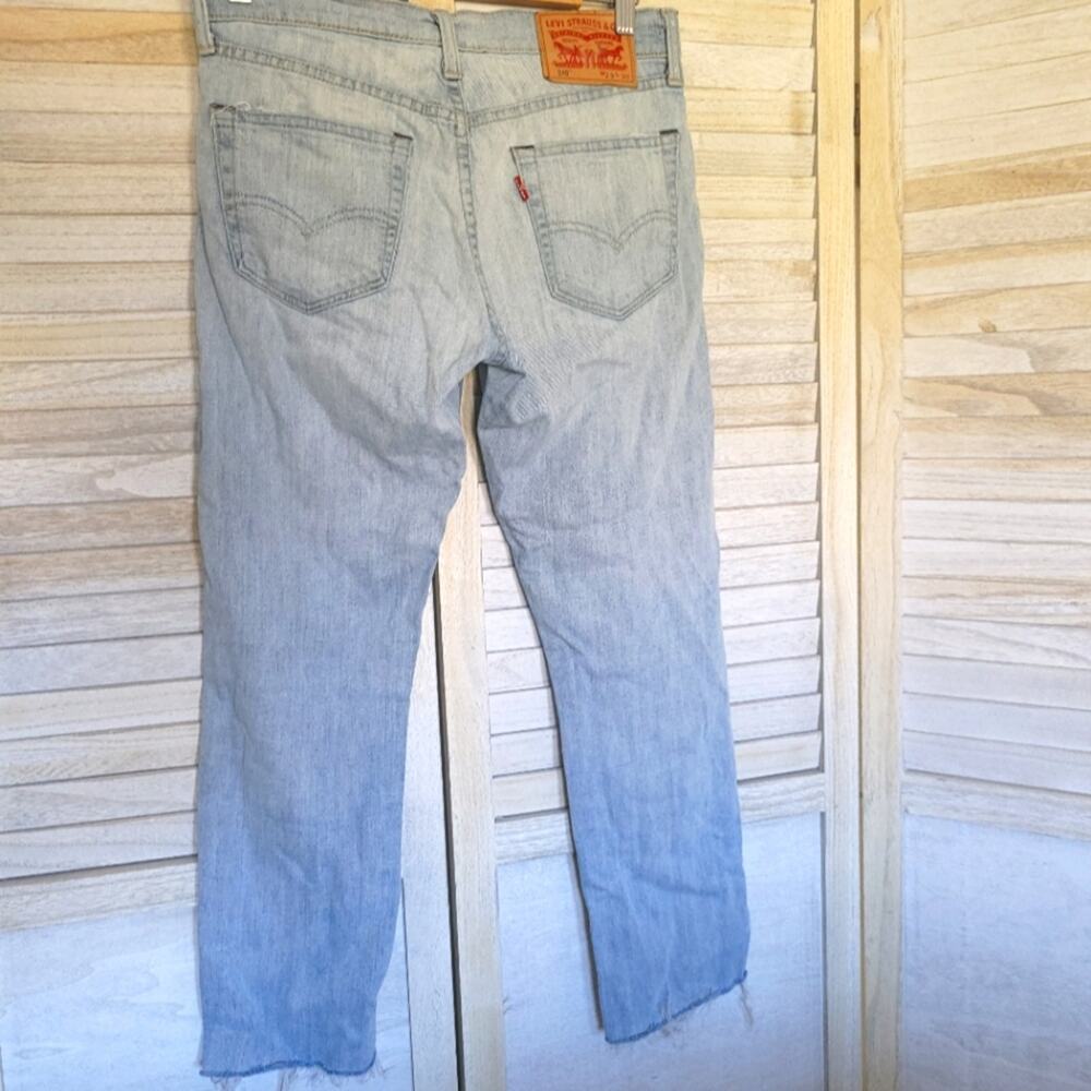 Levi's 510 Size 29x30 Frayed Hems Light Blue Cotton Stretch Jeans 29 VTG